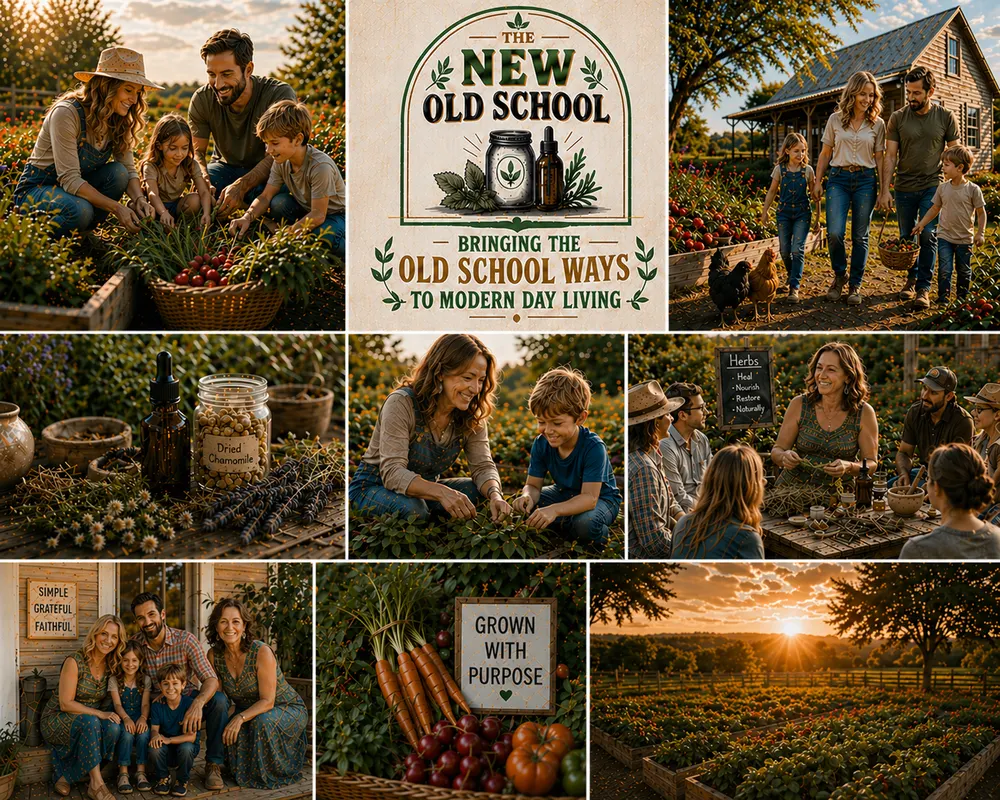Toni in her gardens, classroom, and the schoolhouse — bringing the old school ways to modern day living.